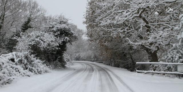 snow on road